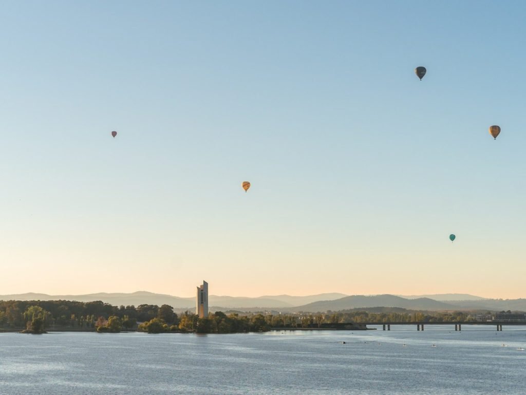 Looking across Lake Burley Griffin in Canberra