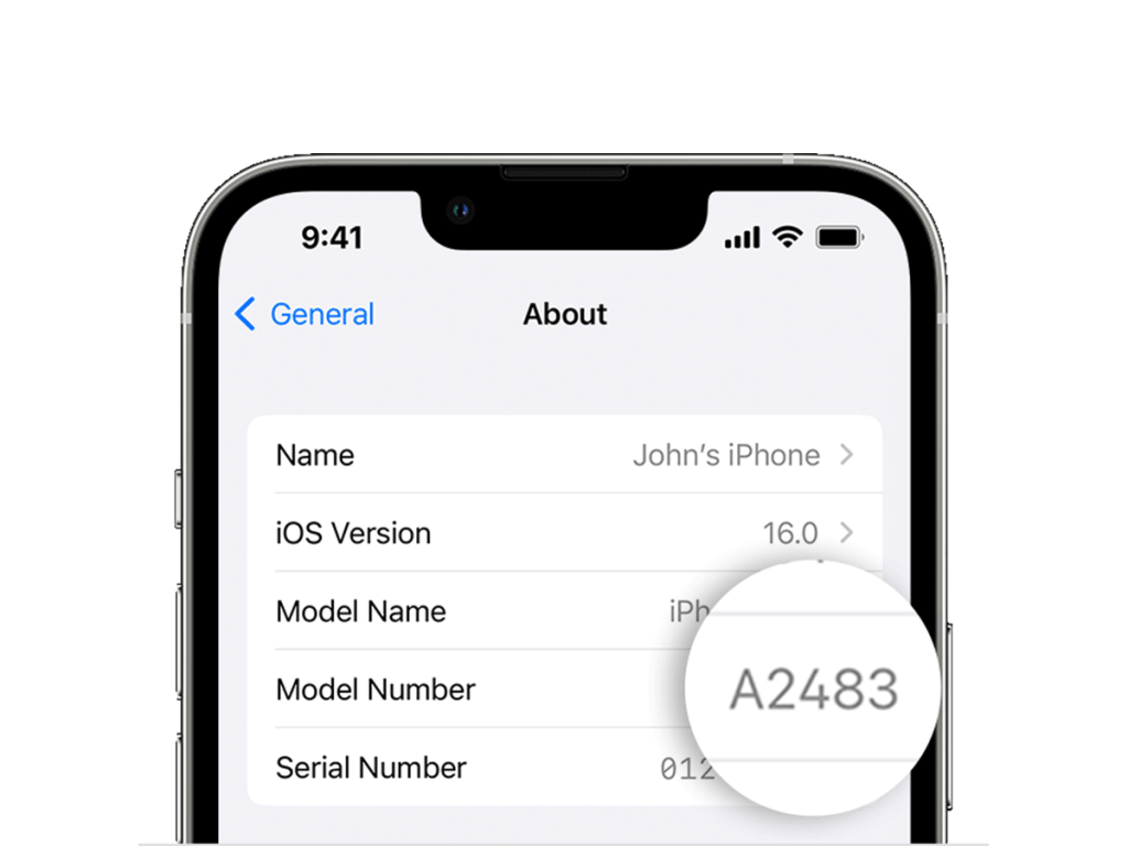 Find Model Number In Settings On iPhone