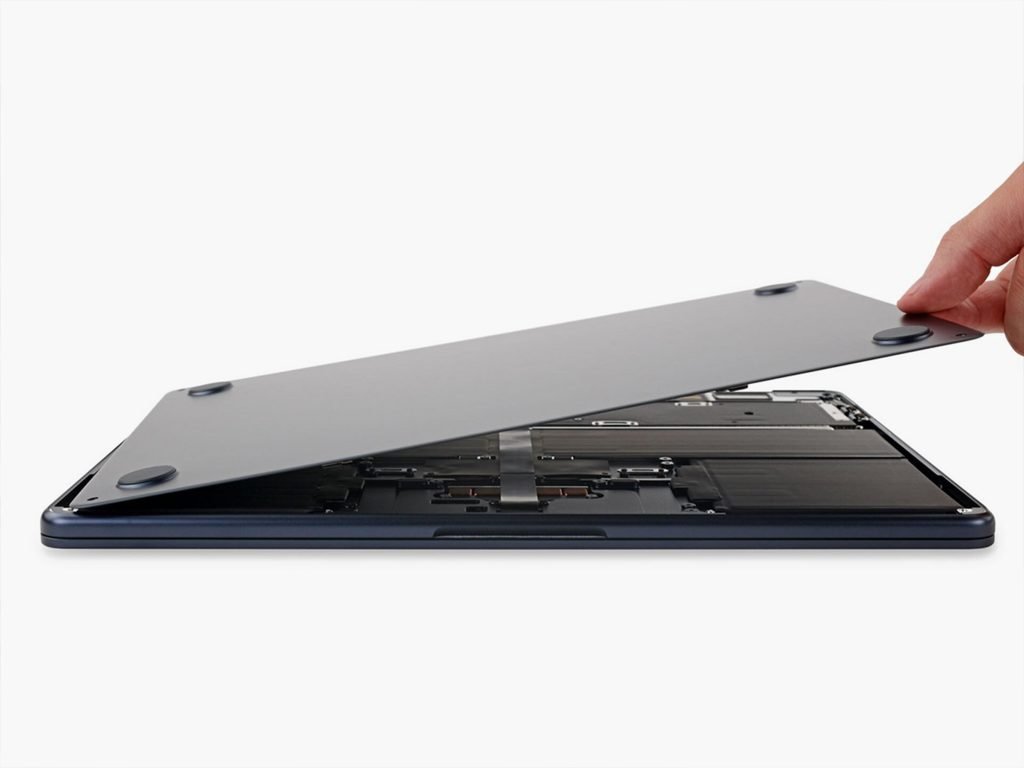 MacBook Air M2 15" With Bottom Cover Removed