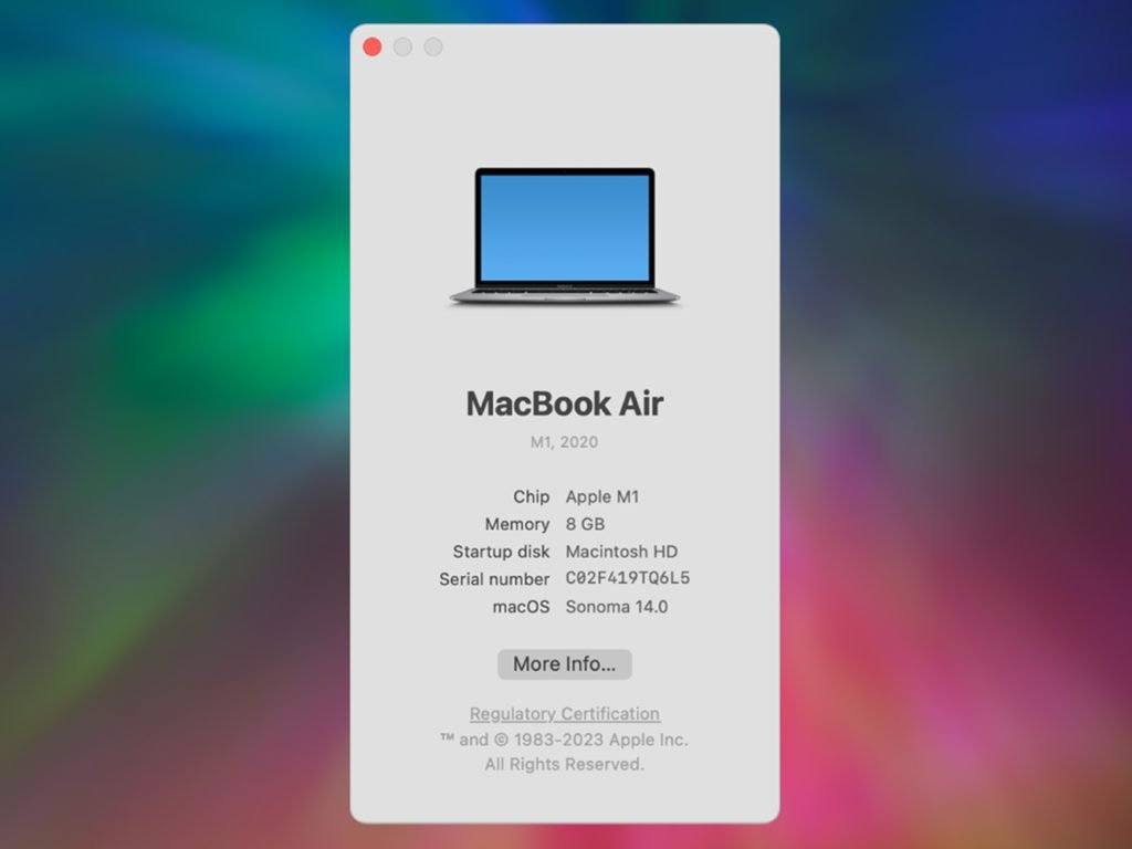 About This Mac Menu On MacOS Sonoma