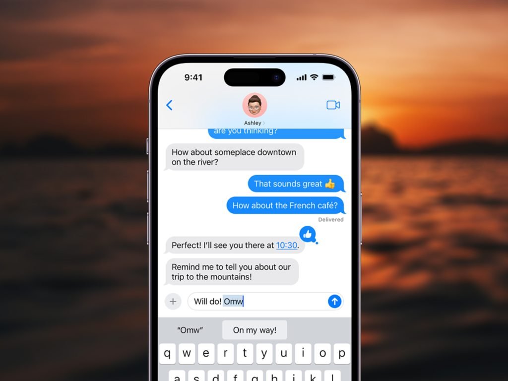 OMW Text Message On iPhone 15 Pro