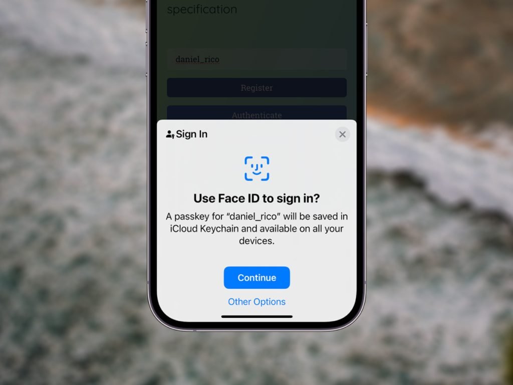 Using Face ID & Passkeys To Sign In To Website